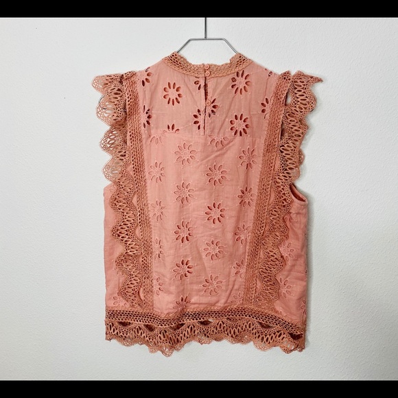 Entro USA Lace Crochet Ruffle Punk Top - Picture 7 of 12